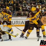 Featured Image: Gophers F Seth Ambroz, shown in action Nov. 24, 2013 against UMD, scored twice in Minnesota's 4-1 win over Wisconsin. (MHM Photo / Jeff Wegge)