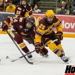 Featured Image: For UMD freshman Alex Iafallo (left) and Minnesota rookie Justin Kloos, pride, not points, will be all that's on the line when they meet in the regular season. (MHM Photo/Jeff Wegge)