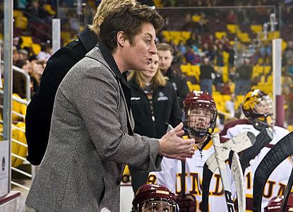 Shannon Miller is beginning her 16th season behind the Bulldogs' bench after leading Team Canada to a silver medal in the 1998 Olympics in Nagano, Japan. (Photo / WCHA.com)
