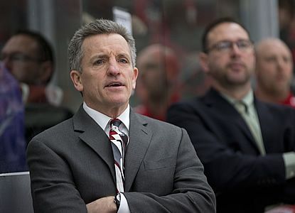 Wisconsin head coach Mark Johnson. (WCHA.com photo)